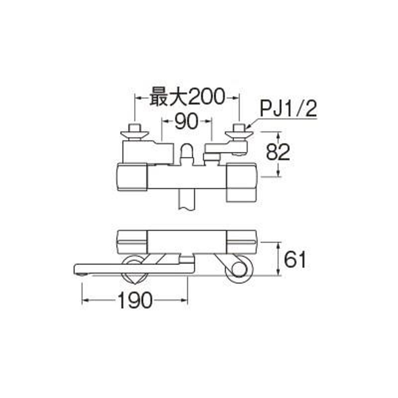 水栓金具 三栄水栓 SK18CS5-13 壁付サーモシャワー混合栓 バスルーム用 節水水栓 通販 LINEポイント最大0.5%GET  LINEショッピング