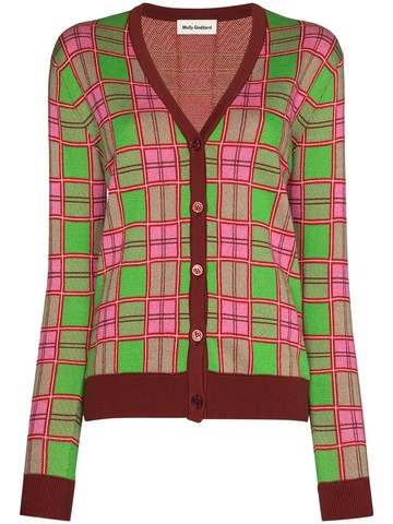 Molly Goddard - Emma intarsia-knit cardigan - women - Combed Cotton - M - Green