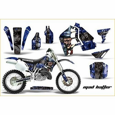 ホンダcr500?1989???2001?MXダートバイクグラフィックキットステッカーデカールCR 500?Hatterブルー グラフ