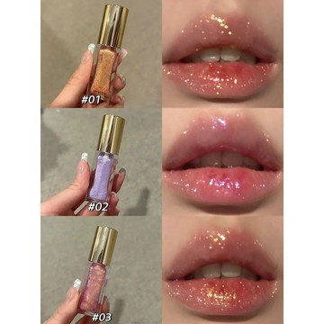 Tingphe 爆閃預警！春夏彩色變色七龍珠光唇蜜唇釉鏡面水光亮晶珠光帶細閃