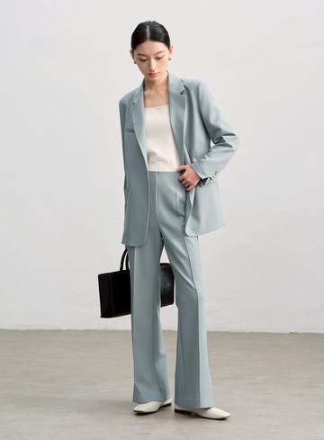 復古側開衩喇叭褲