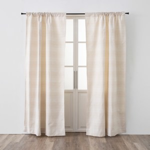 艾禮思橫條緹花落地窗簾270x230cm 芒草棕