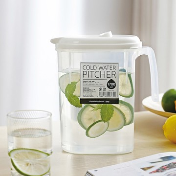 日本 霜山 單手按壓式PP耐熱冷水壺 1.7L