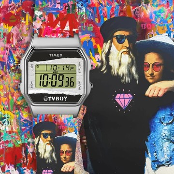 【TIMEX】天美時 T80 x TVBOY 34 毫米 義大利 街頭藝術家 聯名電子錶(TXTW2Y46800)