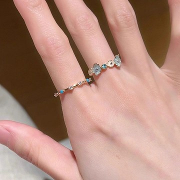 免運🔮貝母琺琅藍色戒指女款新款爆款學生黨輕奢高級感小衆獨特指環戒指 口戒指 情人節 生日禮物 女生戒指 對戒 尾戒 個