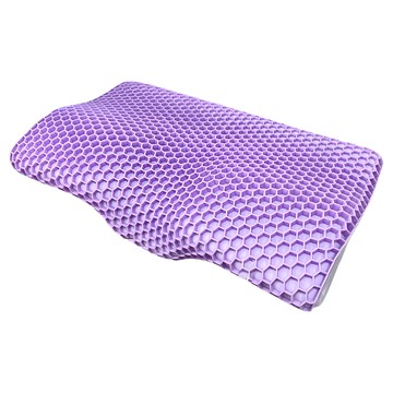 E-ROU 伊柔寢飾 TPE涼感3D蝶型記憶枕 服貼釋壓 慢回彈  1個  紫色  60 x 33cm