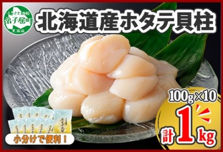 1364. ホタテ貝柱 1kg 100g×10 小分け ホタテ ほたて 帆立 貝柱 玉冷 貝 刺身 お刺身 海鮮 冷凍 ご家庭用 送料無料 北海道 弟子屈町 19000円