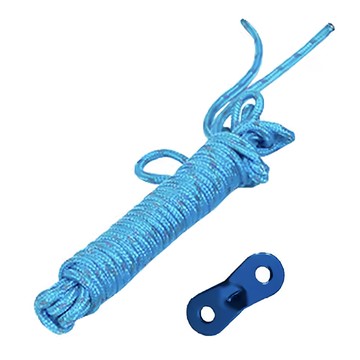 FAmILyLIFE 生活 5.5mm加粗防滑雙反光營繩 雙頭 附調節片 8條 1組  7m  極光藍