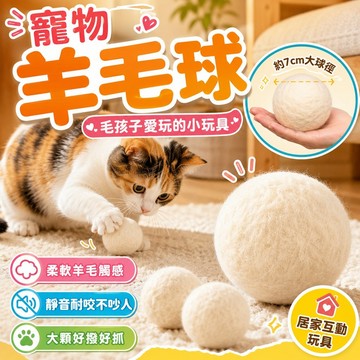 🔥隔日達+6H出貨 寵物靜音羊毛球 毛孩子自嗨玩具球 耐咬無毒羊毛逗貓球 消耗體力防拆家 貓抓玩具 逗貓球 防亂抓寵物球