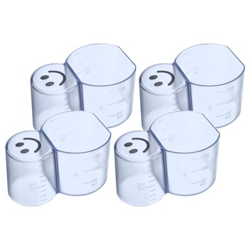 二合一量米杯 10.5*6*7.3cm  150ml  4個  可愛雪人 透明色