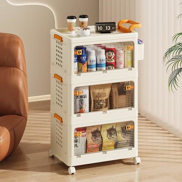 免安裝收納柜家用多層落地置物架客廳書房零食玩具書本折疊儲剛逸