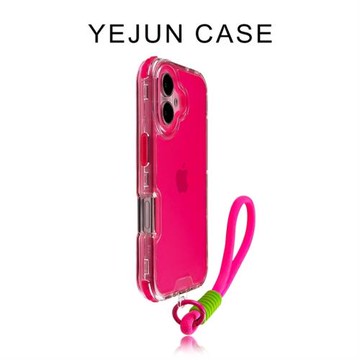 也駿適用iphone16/16pro手機殼玫紅繽紛磨砂蘋果16promax新款15pro二合一硬殼14加厚13高級感12情侶16plus