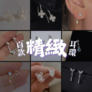 【台灣現貨】925純銀精緻耳環 女生耳針 蝴蝶花朵愛心鋯石耳飾 流蘇吊墜耳墜 銀色輕奢高級感 小眾設計 韓系氣質百搭飾品