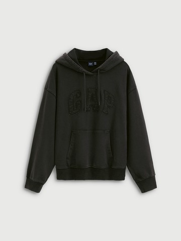 女裝 Logo刺繡帽T-黑色