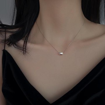 S925純銀女簡約氣質毛衣鏈相思豆