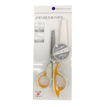 akachan honpo - 幼童打薄剪刀 有刻度-日本製