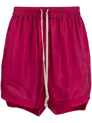 Rick Owens - drawstring satin shorts - women - Cupro - 40 - Pink