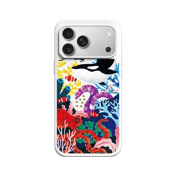 iPhone 17 Pro Max SolidX 白 - Ocean Collection: Let's Sea 海洋系列：一路向海 - 海底花花世界（虎鯨版）