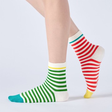 快樂病毒 中筒襪 - 紅綠(F)