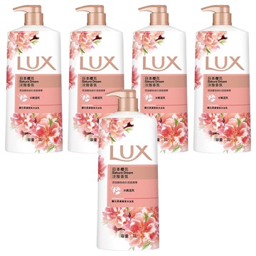 LUX 麗仕 柔膚香氛沐浴乳 日本櫻花  1L  5瓶