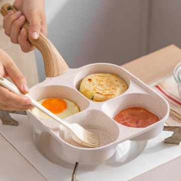 煎蛋鍋麥飯石平底鍋不粘鍋家用四孔鍋迷你早餐鍋煎蛋神器漢堡鍋