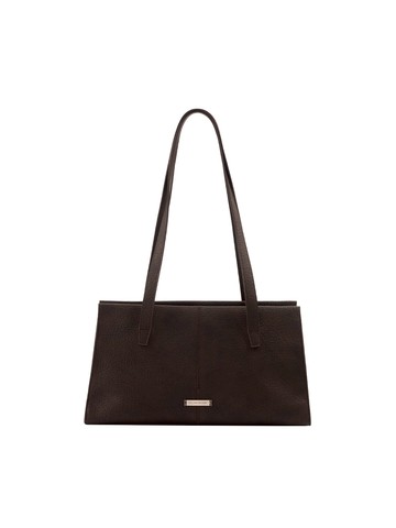 【BLANK SPACE】限時86折↘Leah 皮革拉鍊單肩包(咖色)