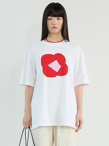 Oversize Flower Tee [White]