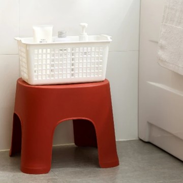 北歐風 繽紛小矮凳 PVC材質 兒童椅凳穿鞋椅 穩固防滑  楓葉紅  1個