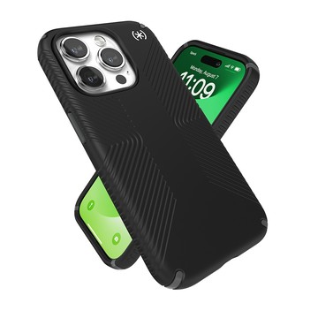 Speck iPhone 15 Pro (6.1吋) Presidio2 Grip MagSafe 磁吸防手滑防摔殼-黑色