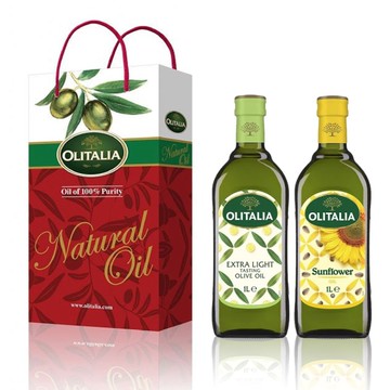 Olitalia 奧利塔 精純橄欖油1000ml+葵花油1000ml禮盒組
