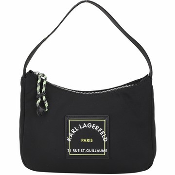 KARL LAGERFELD Rue St Guillaume 尼龍手提肩背腋下包(黑色)