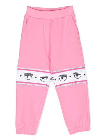 Chiara Ferragni Kids - logo-print track pants - kids - Elastane/Cotton - 3 yrs - Pink