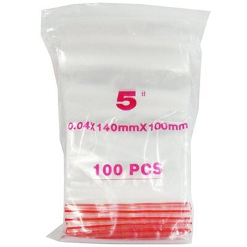 【文具通】PE 夾鏈袋 由任袋 夾鍊袋 密封式 紅線 5號 約10x14cm 100ps E7070053
