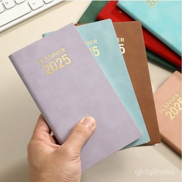 🔥桃園出貨🔥2025手帳本 新年禮物 2025年日程本 2025年A6英文日程本跨境365天時間管理每日計劃本筆記本效
