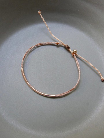 專屬訂製/S925純銀鍍玫瑰金彎管蠟繩