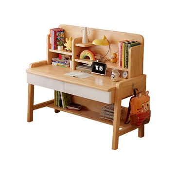 【HappyLife】實木加厚桌面書架書桌C款 140公分 Y12174原白