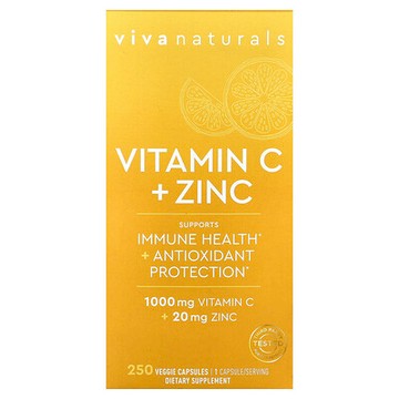 Viva Naturals, 維生素 C + 鋅，250 粒素食膠囊