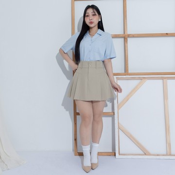 高腰收腹輕挺西裝百摺短裙 MISS