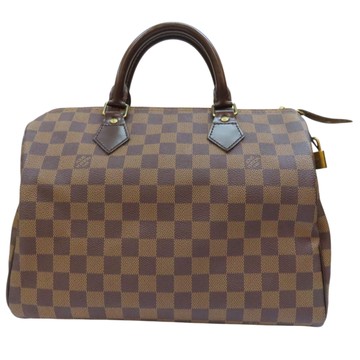 【二手名牌BRAND OFF】LOUIS VUITTON LV 路易威登【再降價】棕色 棋盤格 PVC帆布 Speedy30 手提包 N41364