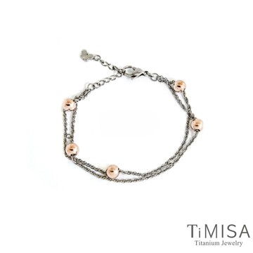 TiMISA 純鈦美學《轉圈圈-玫瑰金》純鈦手鍊