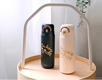 DISNEY迪士尼 金色米奇 不銹鋼雙飲真空保溫瓶600ml