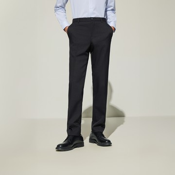 可機洗斜紋內置彈性腰帶單品西褲/黑色 | 5115201599