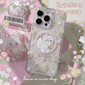 Twinko💗[CA2084]趙露思最愛兔茸茸聯名4.0-綠野仙蹤-兔茸茸&奶豆貓/高品質IMD內印刷透明殼/磁吸殼