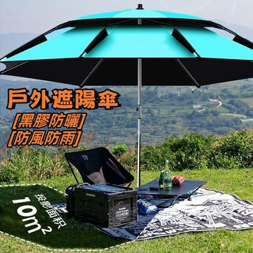 免運【防水防曬 强力防風】9尺超大戶外遮陽傘 黑膠防曬傘 戶外傘 擺攤傘 庭院傘 釣魚傘 沙灘遮陽傘