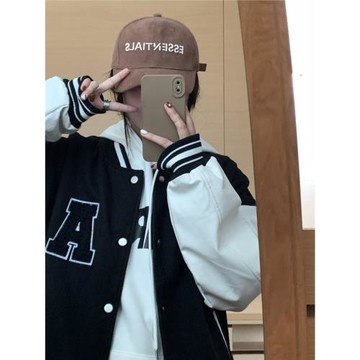 美式港味棒球服外套女2026春秋新款韓版寬松學生原宿風潮夾克上衣
