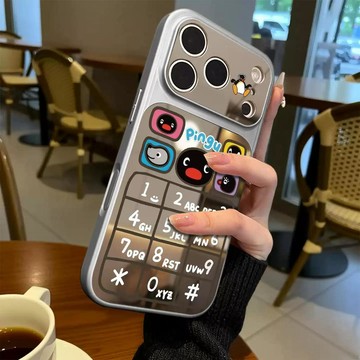 小黑鴨子適用鏡面蘋果16/17 Pro Max高顏值大視窗手機殼iPhone1