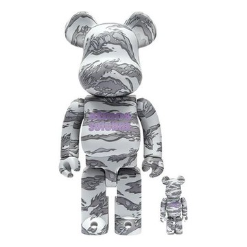 atmos x solebo x BE@RBRICK Gray White 100%+400%