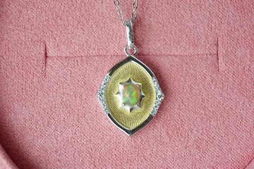 蛋白石 925 純銀 型墜飾項鍊