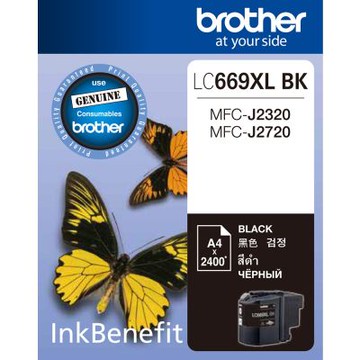 【Brother 兄弟】LC669XL-BK 原廠超高容量黑色墨水匣