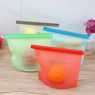 硅膠保鮮密封袋 重複使用  廚房用品 食物保鮮 保鮮袋 密封袋 食物袋 食品密封袋【葉子小舖】